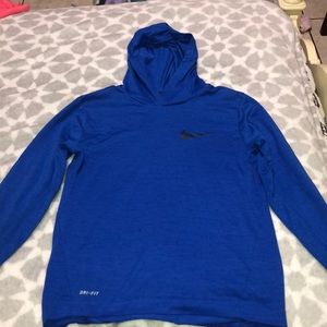 A blue nike Dri-fit long sleeve